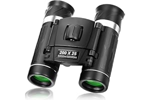OFFCUP 200x25 Mini Compact Binoculars for Adults, High Powered Small Pocket Binocular, Lightweight Folding Binoculars for Bird Watching Hunting Theater Travel Sightseeing Sport Games