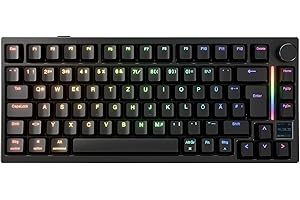 GK GAMAKAY TK75HE V2 75% Rapid Trigger Kabelloses Gaming Tastatur QWERTZ (ISO-DE Layout) mit TFT Bildschirm, BT/2.4GHz/USB-C 8KHz 0,005mm RT, Hall Effekt Magnetschalter Tastatur (Magnetic Phoenix)