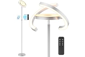 FIMEI Lampadaire, 3000K-6000K Température de Couleur & Gradation Continue, Avec Télécommande et Commande Tactile, Lampadaire Led sur Pied pour Salon, Lumière Centrale Vers le Haut, 36W