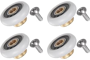 QUARKZMAN Rotella per Porta Doccia 20mm di Diametro, Ricambio per Vetro Del Bagno, Scorrevole (1 Set 4pz)