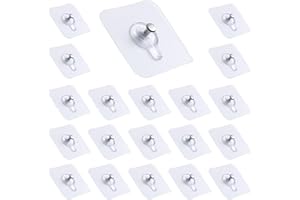 FCXQG Klebenagel FüR Bilderrahmen Klebeschrauben 20pcs Klebe Schrauben Klebeschraube Haken Kein Stanzen Erforderlich Kann 5 Kg Tragen Bilderhaken Selbstklebend Klebeschrauben Haken Wiederverwendbar 6x6cm