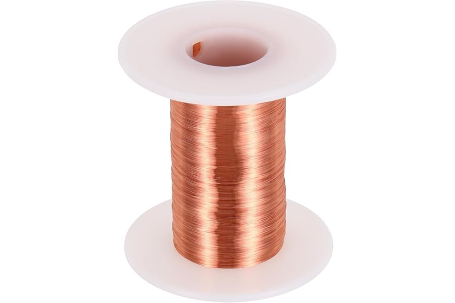 sourcing map 40 AWG Magnet Wire, 40 Gauge / 0.08mm Enameled Copper Wire, 2 oz Magnetic Coil Wire for Transformer, Motor, Electric, 155C(311F)