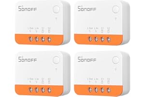 SONOFF ZBMINIL2 ZigBee Interrupteur Intelligent (Aucun Fil Neutre Requis), 6A/1440W, 2 Way Smart Switch, Compatible avec Alexa, Google Home, Home Assistant, SONOFF ZigBee Hub Requis (4 Pack)