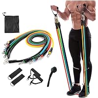 voltonix® Resistance Bands Set (11pcs), Exercise Bands with Door Anchor, Handles, Waterproof Carry Bag, Legs Ankle…
