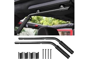 KATUR Barre de Maintien Arrière Compatible avec Je-EP Wrangler JK Rubicon Sahara Sport 2007-2017 2/4 Portes en Acier Massif Noir, 2 pièces