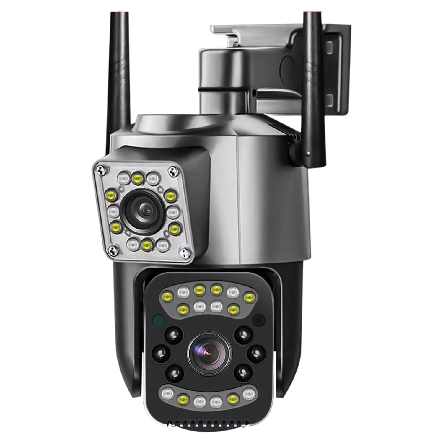 Panoramic 6Mp 1080P Hd|Wireless Dual Lens/Screen|Indoor Outdoor Usage|Humanoid Detection|Auto Tracking|Alarms|Color Light Vision|Bullet+Ptz Control|24 * 7 Live View