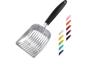 WePet Paletta per lettiera per Gatti, setaccio in Lega di Alluminio, Paletta in Metallo per Gattini, Pala Profonda, Manico Lungo, setaccio per Cacca, Sollevatore di Cacca per Gattini, Durevole