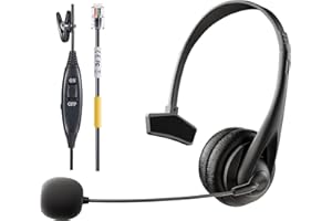 Voistek Casque téléphonique avec mic antibruit, Casque téléphonique RJ9 Compatible avec Les téléphones IP CIS 7905G,7906G,7910| Casque Filaire pour Le Bureau, Durable et Confortabl