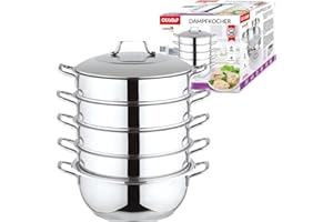 OLYMP Dampfkocher, Mantowarka, Gardampfkochtopf Set aus 18/10 Edelstahl (Optional 24/26/28/30cm) / Мантоварка - Мантышница, Mantykocher, Biodampfkocher/Induktion (30cm)