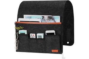 YdseozOA Felt Bedside Storage Hanging Sofa Armrest Organizer 5 Pockets TV Remote Control Magazines Tablet Phone Earphone Books Table Cabinet Storage