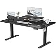 Devoko 180×80cm Electric Height Adjustable Desk, with Monitor Stand, Computer Desk, with 2 Height Memory Functions, for Bedroom, Study, Office,(Black)