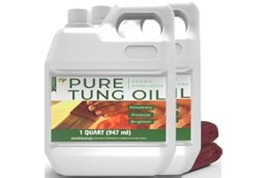 2 Pcs Godora 32 oz Pure Tung Oil for Wood Finishing, Wood Sealer for Indoor & Outdoor Favored by Craftsmen, Waterproof Tung Oil for Wood Product, Great Food Safety Tung Oil for Furniture & Countertop