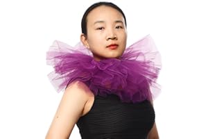 BLESSUME Viktorianische Rüsche Kragen Renaissance Mesh Clown Kragen Geschichtet Halskrause für Halloween, Karneval