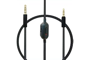 SPTSSWET Replacement Audio Cable Cord for G433 Headset Compatible with Logitech G233,G Pro,G Pro X Gaming Headphone with in Line Mic Volume Control Nylon No Microphone Function Braided,Black 6.5ft