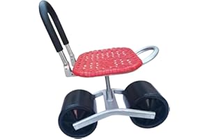 Oldmoom Tabouret de Jardin avec roulettes, Siège de Jardinage Rotatif à 360 degrés, Tabouret de Jardinage, Chariot de Jardin Pliable à Hauteur Réglable, Tabouret de Jardin Roulant, pour Patio, Cour