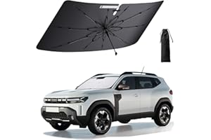 Coleya Parasol Paraguas para Coche Compatible con Dacia Duster 2018-2025, Accesorios Dacia Duster Parasol para Parabrisas Delantero de Coche, Protección Solar, Protección UV, Plegable
