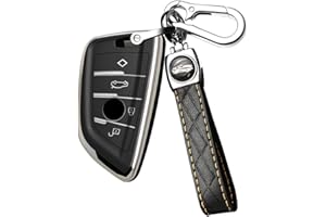 ontto Etui na kluczyki samochodowe pasuje do BMW, etui na klucze, TPU, etui ochronne, breloczek do kluczy do BMW X1, X3, X5, X6, X7, 1, 5, 6, 7, G30, G20, G32, G11, F20, Z4, F48, F39, G01, G02, F15, G07, skrzynka na klucze, czarne