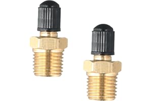 GUDALEA 2 Pièces Valve de Remplissage en Laiton, 1/4" Laiton Valves De Compresseur pour Voiture Auto Pneu, Vanne de Remplissage de Réservoir Compresseurs pour Voitures, Camions