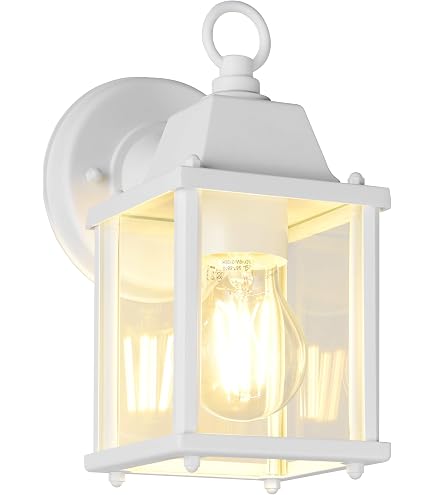 Konstsmide FIRENZE Wandleuchten 2er-Set - E27, IP43, Aluminium Weiß, 39 Cm Hoch, Für Außenbereich