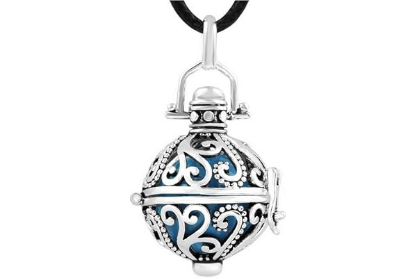 Pendentif Bijou Argent Grossesse Bola Arabesque Bleu. Livraison avec suivi.