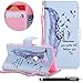 Produktbild HUDDU Vögel Rosa Tasche Leder Schutzhülle für Sony Xperia XZ2 Compact Hülle Flip Handyhülle Slim Wallet Case Cover Ultra Dünn Ledertasche im Bookstyle mit Kartenfach Magnetverschluss Stand Wrist Strap Notebook Brieftasche Etui Handytaschen für Sony Xperia XZ2 Compact Klapphülle Mädchen Kinder Niedlich