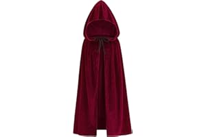 HAPNBCELE Renaissance Cape with Hood Men Medieval Cloak for Women Halloween Cosplay Outfit