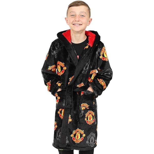 Manchester City Jersey Man City Baby Robe U2013 Official Fleece Hooded Dressing Gown (Toddler Sizes) Fleece Gown