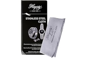 Hagerty Stainless Steel Cloth Chiffon pour l'acier inoxydable I 36 x 30 cm I Chamoisine de polissage efficace imprégnée pour nettoyer et entretenir les montres et accessoires en acier ou métalé