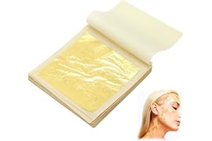 CKDSA 24K Edible Gold Leaf Sheets 30Pcs 6 x 6cm Gold Foil Paper for Cakes Chocolates Decorating Gilding Bakery Pastry Crafts Cooking Spa DIY Nail Art Makeup Beauty Routine Furniture