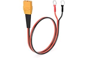ELFCULB 10AWG 2FT O Ring Terminal to XT90 Female Cable, XT90 to Ring Terminal Cable, Compatible with LiFePO4, AGM, Deep-Cycle, and EV Lead-Acid Batteries with M8 Terminals (0.6M)