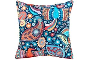 Gardenista Outdoor Decorative Scatter Cushion 45x45cm | Water Resistant Indoor Garden Printed Chennai Cushions | Soft & Comfy Hollowfibre Filled Patio Furniture Pillow (18" Scatter Cushion)