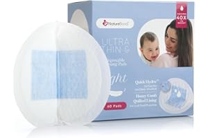 NatureBond Discos absorbentes desechables lactancia para pérdidas de leche - Almohadillas de lactancia desechables ultra delgadas - Ligera, contorneada y altamente absorbente