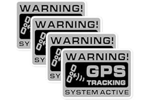 VQEOEOT Pegatinas Alarma GPS Vehículo Controlado, 4 Piezas, interior de cristal, protección para coche, moto, camión, caravana, bicicleta con efecto antirrobo discreto y resistente