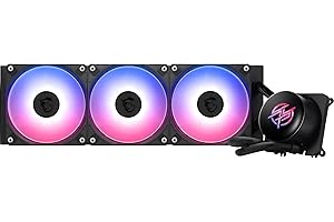 MSI MPG CORELIQUID P13 360 AIO CPU Liquid Cooler - Full-Plane & Screwless Copper Base, Improved Water Channel Design, ARGB GEN2, CycloBlade 9, Split-Flow Radiator, Rifle Bearing Fans