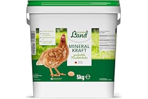 HÜHNER Land Mineral Power for Chickens 5 kg, Natural Shell Grit, Rich in Calcium, Mineral Grit for Bone and Egg Formation, Grit for Chickens Made of Shell Lime