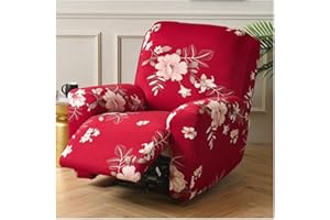 YEKUHE 4/6/8 Pezzi Copripoltrona Relax Reclinabile Universale, 1/2/3 Posto Copridivano Poltrona Relax Antiscivolo Salvadivano Copertura Fodera per Poltrona Reclinabile con Tasca ( Color : #31 , Size : 1 post