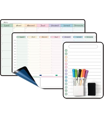 PACKLIST Calendrier Magnétique Mensuel Réfrigérateur Français - Planificateur A4 Coloré Famille
