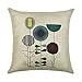 Produktbild hengjiang 120 g dick Kissen Nordic einfachen Stil Blumen Baumwolle Leinen doppelseitig drucken quadratisches Kissen, Kissen Fall für Home Stuhl Sofa Bett Shop Bar Club Auto Büro Decor 06