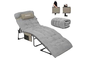 KingCamp Fällbar Solstol med 5cm Tjock Vaddering, 5 Justerbara Lägen 180kg