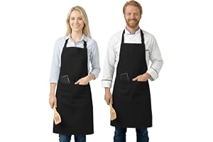LivinEase Unisex justerbara förkläden – snygga kockförkläden med dubbla fickor för män och kvinnor – perfekt för matlagning
