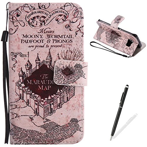 Feeltech Samsung Galaxy S6 Edge Hülle PU-Leder und Brieftasche Bunte Muster Fall mit Magnetverschluss, Hybrid-Kickstand mit Stand-Funktion, schlagen Sie schützende weiche TPU Stoßstangenabdeckung und Kreditkartenhalter für Samsung Galaxy S6 Edge Handgelenk Bügel-Buch-Art-Geldbeutel-Tasche mit 2 In 1 Berühren Sie Stift - Schloss