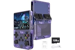 ZIKYNN R36S Retro Handheld Game Console - 21,000+ Classic Games, 3.5" IPS Screen, 64GB/128GB, Portable Linux Gaming Device (128g-purple)