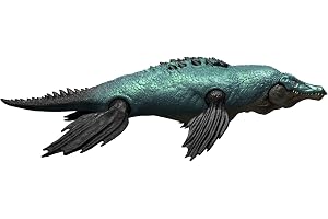 Mattel Jurassic World Gigantic Thrashers Liopleurodon | JW stor dinosauriefigur med 2 attackrörelser och evolutionsfunktion