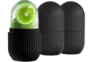 MOLING 3 Piezas Ice Roller Facial,Rodillo Masaje Facial Hielo,Skincare,Desinflamación Face,Refrescante y Calmante,Esencial para Una Piel Radiante (negro)