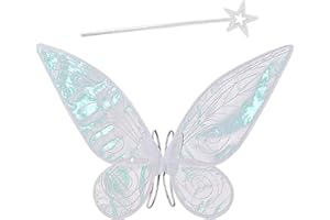 MIVAIUN 2 Stück Feenflügel Damen Mädchen Schmetterlingsflügel Elfenflügel, Feenflügel Erwachsene, Fairy Wings für Adult Erwachsene Feen Flügel, Halloween (2 Stück)