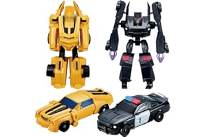 LGQHCE Transform-ers Jouets Figurine d'action Cars Robot Modèle Bumble-Bee Transformez Robot Jouet Statues Populaire Robot Ornements Décoration pour Enfant Cadeau 2PCS