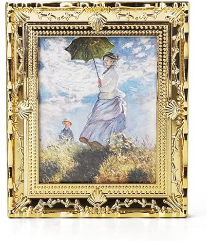 2 Miniatur Rahmen Oval - Puppenhaus Bilderrahmen 3,8x2,7cm Für Deko & Spielzeug