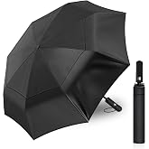 KNJOMZIE Windproof Umbrella, 62 Inch Automatic Folding Umbrella with Double Cover, Windproof Umbrellas for Men and Women, Lar