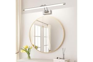 MantoLite LED Lámparas de Pared 12W,Interior Iluminación para cuadros y expositores Con Cabeza de Lámpara Giratoria e Interruptor,Baño Espejo Apliques de Pared 60CM 3000K Luces de Lectura(Níquel)