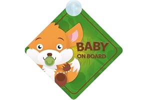 MYBABYONBOARD UK Baby Fox on Board Car Sign (Baby on Board) Boy or Girl Children's Non Personalised Animal Theme